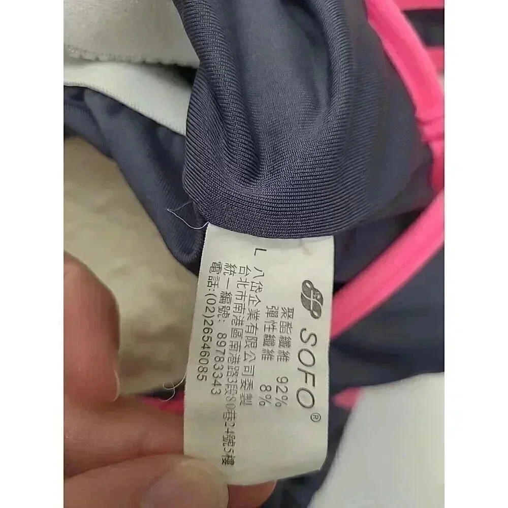 SOFO Tankini Top Women's Size Large Lot of 2 Grey and Black Built in Bra
